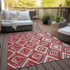Piper Looms Chantille Diamonds ACN862 Red Machine Washable Area Rug Outdoor Lifestyle Image Feature