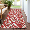 Piper Looms Chantille Diamonds ACN862 Red Machine Washable Area Rug Runner Outdoor Lifestyle Image Feature