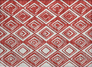 Piper Looms Chantille Diamonds ACN862 Red Machine Washable Area Rug Scatter Main Image