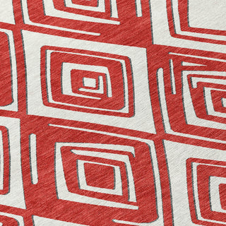 Piper Looms Chantille Diamonds ACN862 Red Machine Washable Area Rug Swatch Image