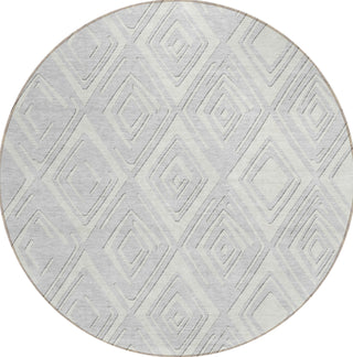 Piper Looms Chantille Diamonds ACN862 Silver Machine Washable Area Rug Round Main Image