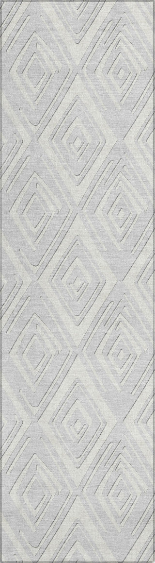 Piper Looms Chantille Diamonds ACN862 Silver Machine Washable Area Rug Runner Main Image