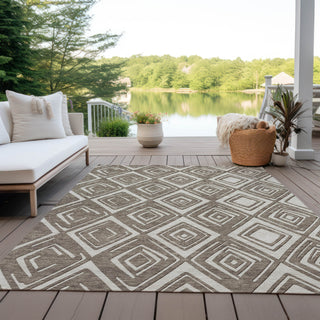 Piper Looms Chantille Diamonds ACN862 Taupe Machine Washable Area Rug Outdoor Lifestyle Image Feature