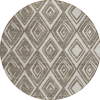 Piper Looms Chantille Diamonds ACN862 Taupe Machine Washable Area Rug Round Main Image