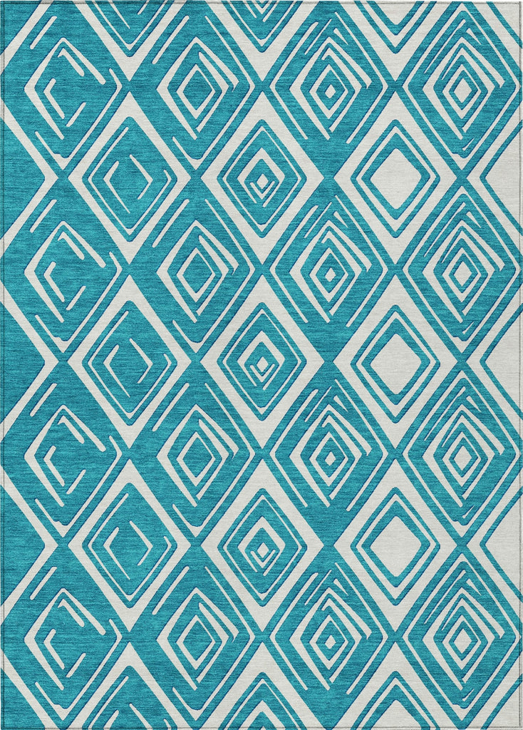 Piper Looms Chantille Diamonds ACN862 Teal Machine Washable Area Rug main image