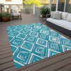Piper Looms Chantille Diamonds ACN862 Teal Machine Washable Area Rug Outdoor Lifestyle Image Feature