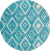 Piper Looms Chantille Diamonds ACN862 Teal Machine Washable Area Rug Round Main Image