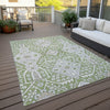 Piper Looms Chantille Diamonds ACN863 Aloe Machine Washable Area Rug Outdoor Lifestyle Image Feature