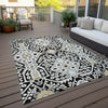 Piper Looms Chantille Diamonds ACN863 Black Machine Washable Area Rug Outdoor Lifestyle Image Feature