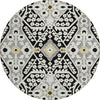 Piper Looms Chantille Diamonds ACN863 Black Machine Washable Area Rug Round Main Image