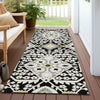 Piper Looms Chantille Diamonds ACN863 Black Machine Washable Area Rug Runner Outdoor Lifestyle Image Feature