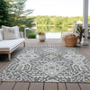 Piper Looms Chantille Diamonds ACN863 Charcoal Machine Washable Area Rug Outdoor Lifestyle Image Feature