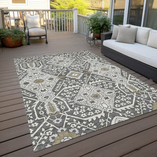 Piper Looms Chantille Diamonds ACN863 Charcoal Machine Washable Area Rug Outdoor Lifestyle Image Feature