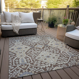 Piper Looms Chantille Diamonds ACN863 Chocolate Machine Washable Area Rug Outdoor Lifestyle Image Feature