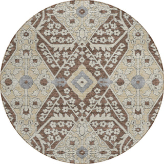 Piper Looms Chantille Diamonds ACN863 Chocolate Machine Washable Area Rug Round Main Image