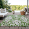 Piper Looms Chantille Diamonds ACN863 Green Machine Washable Area Rug Outdoor Lifestyle Image Feature