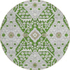 Piper Looms Chantille Diamonds ACN863 Green Machine Washable Area Rug Round Main Image