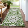 Piper Looms Chantille Diamonds ACN863 Green Machine Washable Area Rug Runner Outdoor Lifestyle Image Feature