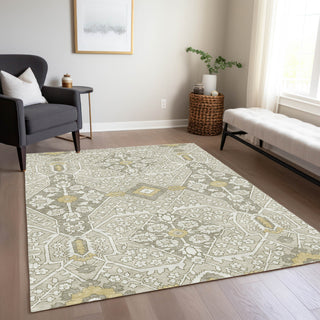 Piper Looms Chantille Diamonds ACN863 Ivory Machine Washable Area Rug Lifestyle Image Feature