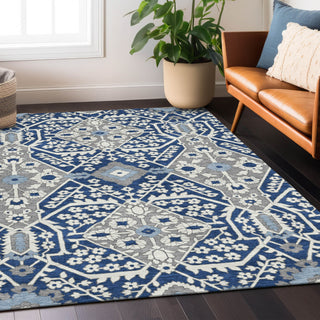 Piper Looms Chantille Diamonds ACN863 Navy Machine Washable Area Rug Lifestyle Image Feature