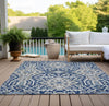 Piper Looms Chantille Diamonds ACN863 Navy Machine Washable Area Rug Outdoor Lifestyle Image Feature