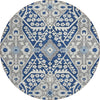 Piper Looms Chantille Diamonds ACN863 Navy Machine Washable Area Rug Round Main Image