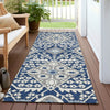 Piper Looms Chantille Diamonds ACN863 Navy Machine Washable Area Rug Runner Outdoor Lifestyle Image Feature
