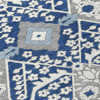 Piper Looms Chantille Diamonds ACN863 Navy Machine Washable Area Rug Swatch Image