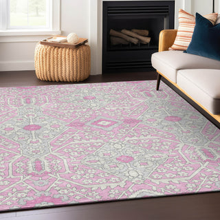 Piper Looms Chantille Diamonds ACN863 Pink Machine Washable Area Rug Lifestyle Image Feature