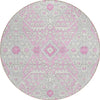 Piper Looms Chantille Diamonds ACN863 Pink Machine Washable Area Rug Round Main Image