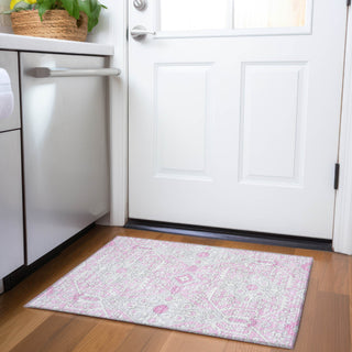 Piper Looms Chantille Diamonds ACN863 Pink Machine Washable Area Rug Scatter Lifestyle Image Feature