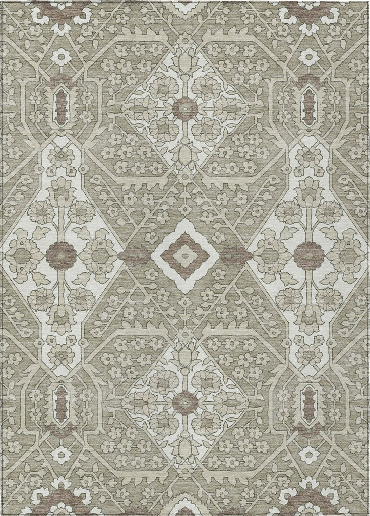 Piper Looms Chantille Diamonds ACN863 Taupe Machine Washable Area Rug main image