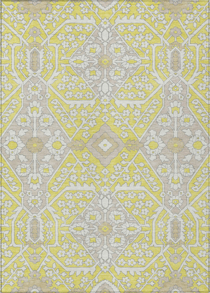 Piper Looms Chantille Diamonds ACN863 Yellow Machine Washable Area Rug main image