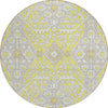 Piper Looms Chantille Diamonds ACN863 Yellow Machine Washable Area Rug Round Main Image