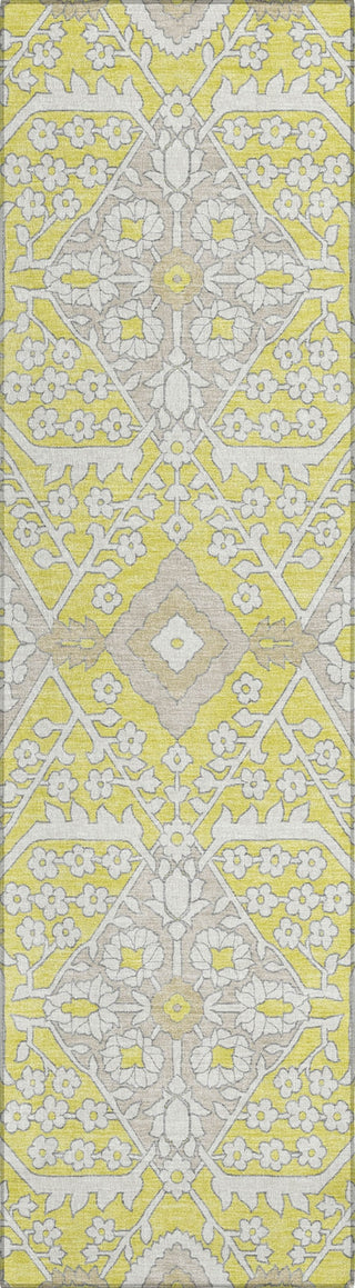 Piper Looms Chantille Diamonds ACN863 Yellow Machine Washable Area Rug Runner Main Image