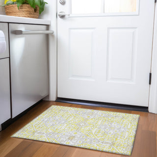 Piper Looms Chantille Diamonds ACN863 Yellow Machine Washable Area Rug Scatter Lifestyle Image Feature