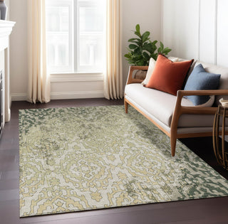 Piper Looms Chantille Medallions ACN864 Green Machine Washable Area Rug Lifestyle Image Feature