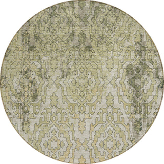 Piper Looms Chantille Medallions ACN864 Green Machine Washable Area Rug Round Main Image