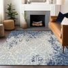 Piper Looms Chantille Medallions ACN864 Navy Machine Washable Area Rug Lifestyle Image Feature