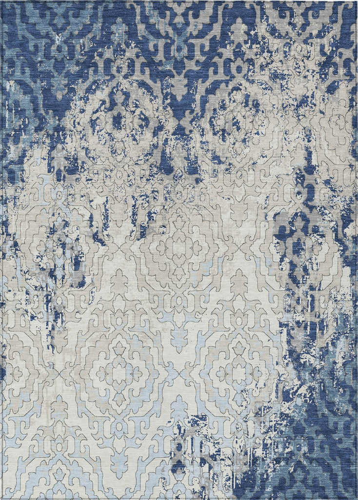 Piper Looms Chantille Medallions ACN864 Navy Machine Washable Area Rug main image