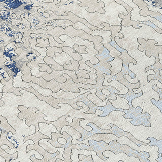 Piper Looms Chantille Medallions ACN864 Navy Machine Washable Area Rug Swatch Image