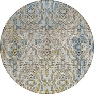 Piper Looms Chantille Medallions ACN864 Sky Machine Washable Area Rug Round Main Image