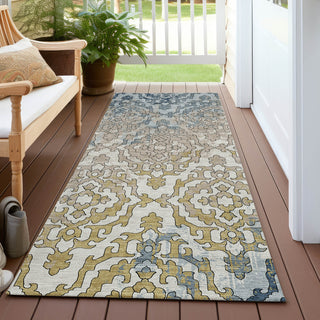 Piper Looms Chantille Medallions ACN864 Sky Machine Washable Area Rug Runner Outdoor Lifestyle Image Feature
