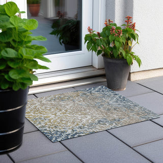 Piper Looms Chantille Medallions ACN864 Sky Machine Washable Area Rug Scatter Outdoor Lifestyle Image Feature