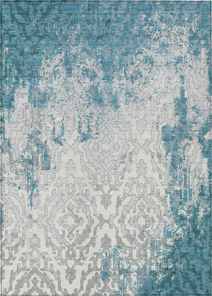 Piper Looms Chantille Medallions ACN864 Teal Machine Washable Area Rug main image