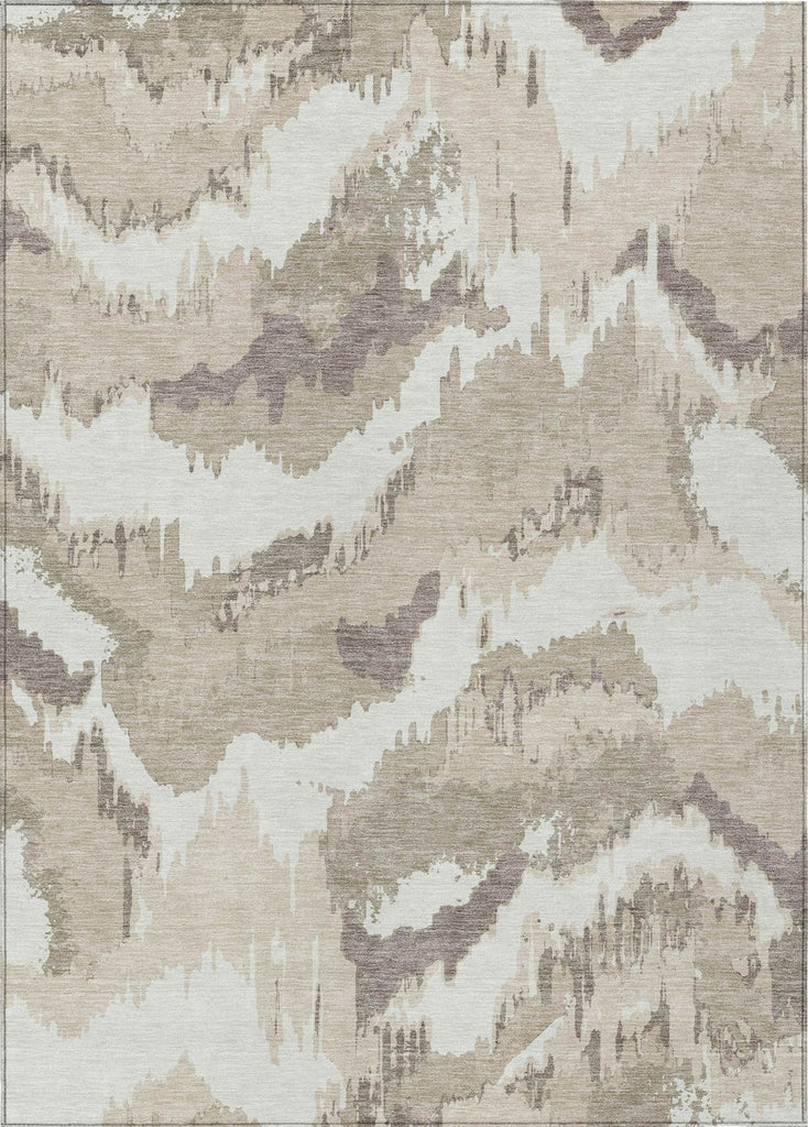 Piper Looms Chantille Abstract ACN865 Beige Machine Washable Area Rug main image