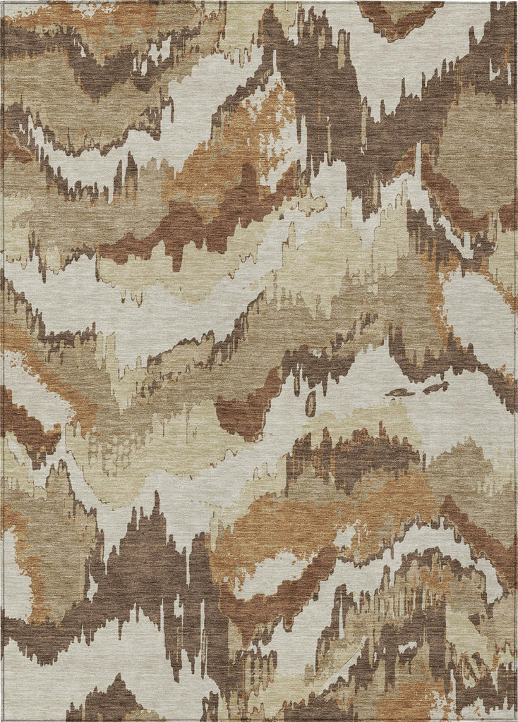 Piper Looms Chantille Abstract ACN865 Chocolate Machine Washable Area Rug main image