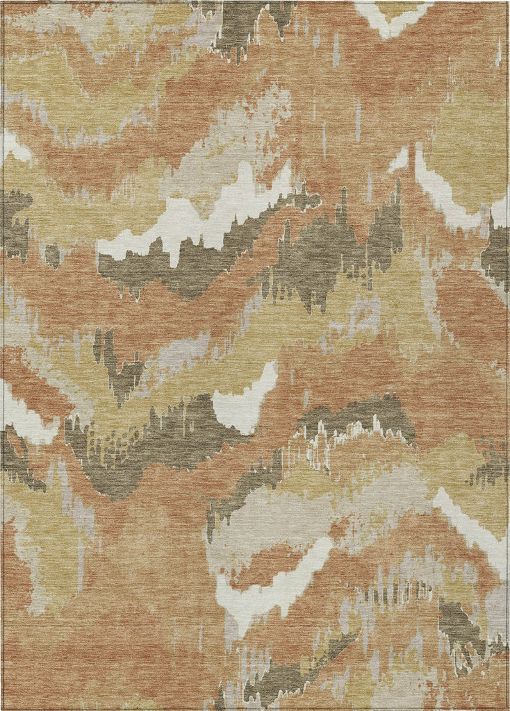 Piper Looms Chantille Abstract ACN865 Copper Machine Washable Area Rug main image