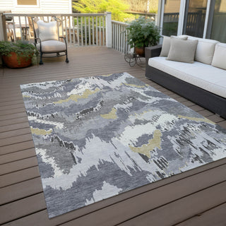 Piper Looms Chantille Abstract ACN865 Gray Machine Washable Area Rug Outdoor Lifestyle Image Feature