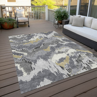 Piper Looms Chantille Abstract ACN865 Gray Machine Washable Area Rug Outdoor Lifestyle Image Feature